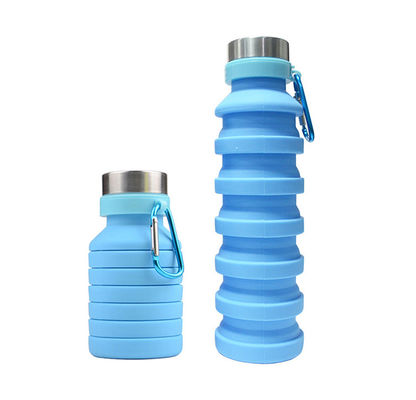 Flascia sportiva portatile in silicone per viaggiare, palestra, campeggio, resistente alle perdite e pieghevole