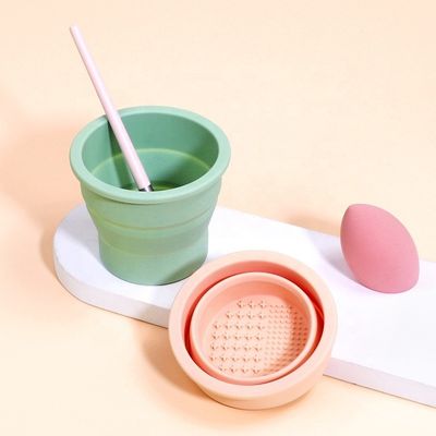 Strumento di pulizia delle uova di bellezza Wellfine Silicone Pieghevole Spazzola Pulizzatore Coppa per la cura della bellezza