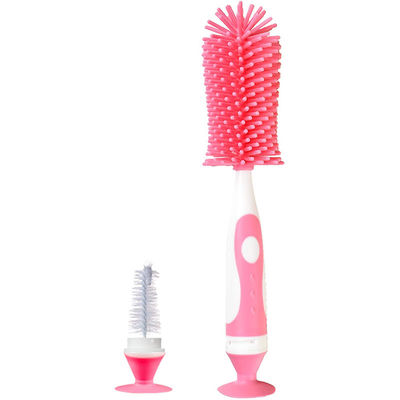 Spazzola per la pulizia delle bottiglie di silicone con detergente per capezzoli per bambini 10.4*2.2 in /26.5*5.8