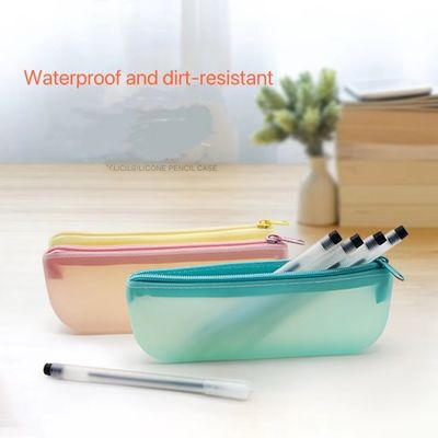 19*7*2.8cm utensili per penne per studenti sacchetto di silicone in disegno colorato con logo personalizzato