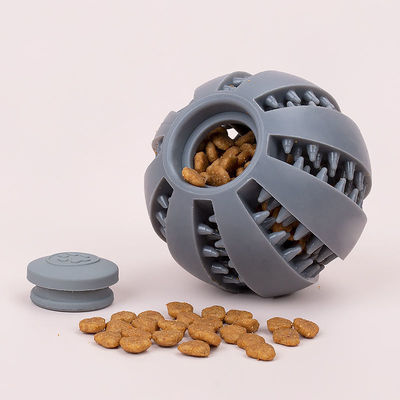 Giocare giocattoli per cani Palla di silicone per la pulizia interattiva dei denti e la distribuzione di cibo per perdite