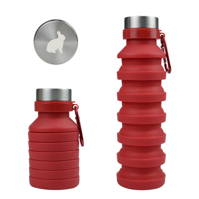 500 ml bottiglia d'acqua pieghevole a manica in silicone con coperchio