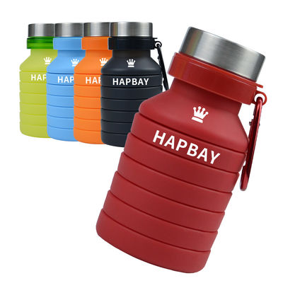 500 ml bottiglia d'acqua pieghevole a manica in silicone con coperchio