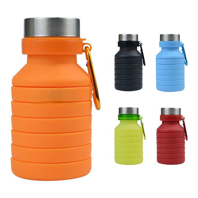 500 ml bottiglia d'acqua pieghevole a manica in silicone con coperchio