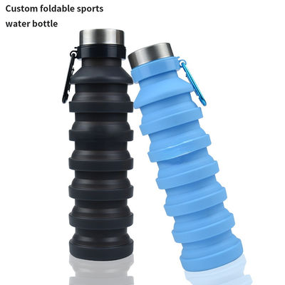 500 ml bottiglia d'acqua pieghevole a manica in silicone con coperchio