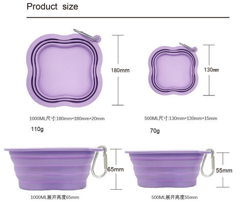 Cucina per cani da compagnia 500/1000ml Capacità Materiale di silicone portatile e ecologico