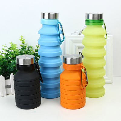 Flascia sportiva portatile in silicone per viaggiare, palestra, campeggio, resistente alle perdite e pieghevole