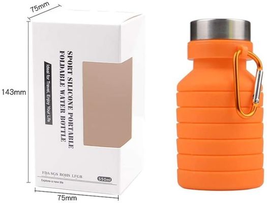 Flascia sportiva portatile in silicone per viaggiare, palestra, campeggio, resistente alle perdite e pieghevole