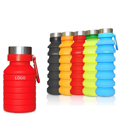 Flascia sportiva portatile in silicone per viaggiare, palestra, campeggio, resistente alle perdite e pieghevole