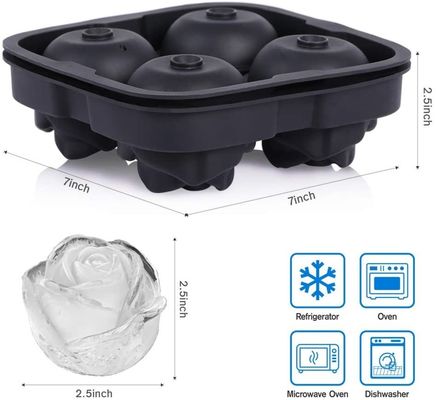 Fabbricante di palline di ghiaccio di silicone rosa facile rilascio Grande cubo di ghiaccio per vassoi per snack di cocktail