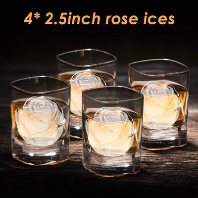 Fabbricante di palline di ghiaccio di silicone rosa facile rilascio Grande cubo di ghiaccio per vassoi per snack di cocktail