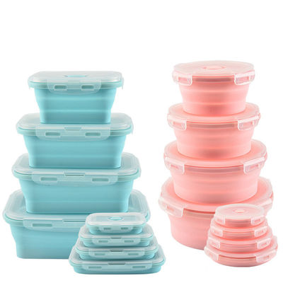 Set di scatole di silicone pieghevole pieghevole per microonde