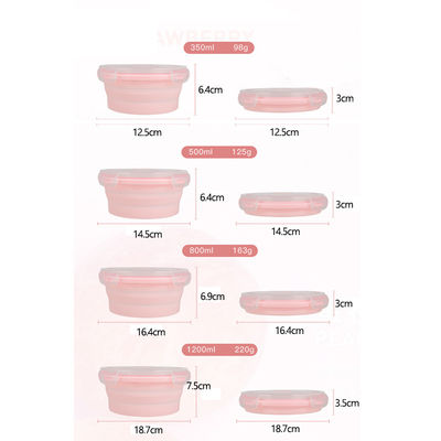 Set di scatole di silicone pieghevole pieghevole per microonde