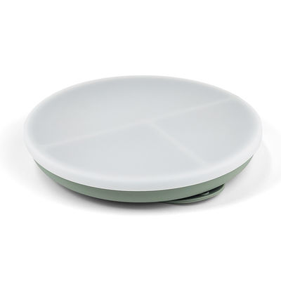 Piatto per bambini in silicone con coperchio e aspirazione Set di alimentazione a colori personalizzati per alimenti