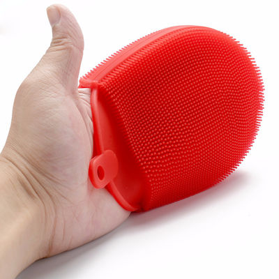 Spazzola per lavare i piatti a doppio lato in silicone a spugna per la pulizia della cucina resistente alle macchie