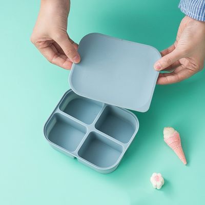 Contenitore per la conservazione di alimenti per bambini in silicone di forma rettangolare, sicuro per microonde e privo di BPA Riutilizzabile