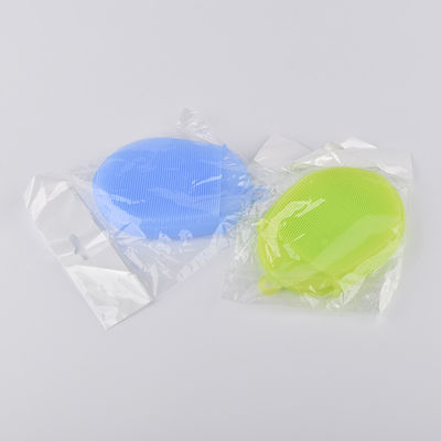 Spazzola per lavare i piatti a doppio lato in silicone a spugna per la pulizia della cucina resistente alle macchie