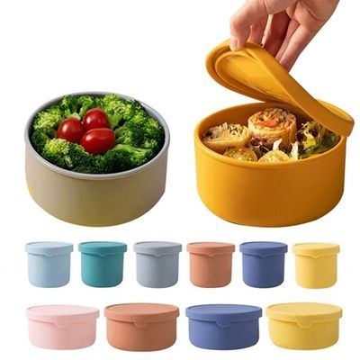 Cucina Ripostiglio alimentare Round Silicone Lunchbox Bento Box con BPA Free e mantenimento fresco