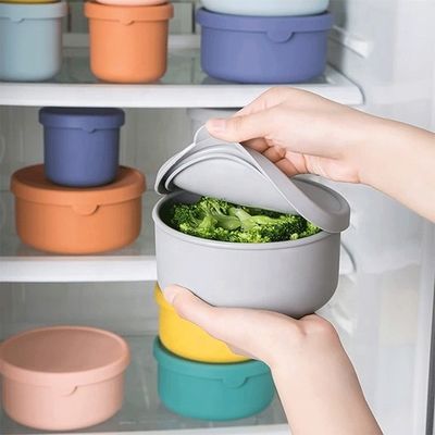 Cucina Ripostiglio alimentare Round Silicone Lunchbox Bento Box con BPA Free e mantenimento fresco