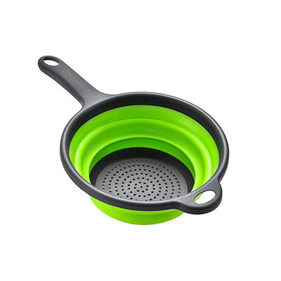 Strumenti da cucina Cesto rotondo Colander pieghevole Sink strainer Set con maniglia PP TPR