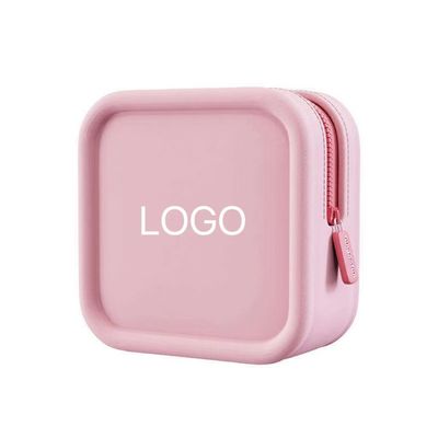 Borsa cosmetica in silicone a colori personalizzata per lo stoccaggio del trucco alla moda e portatile