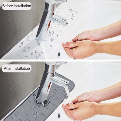 Home Cucina Pelle da tavola Nero Silicone Sink Splash Guard con Disegno Assorbente Acqua