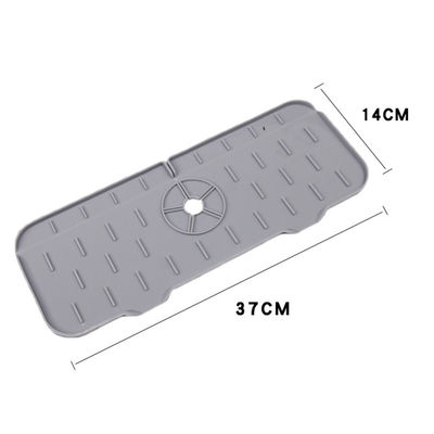 Home Cucina Pelle da tavola Nero Silicone Sink Splash Guard con Disegno Assorbente Acqua