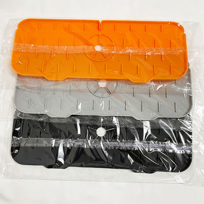 Home Cucina Pelle da tavola Nero Silicone Sink Splash Guard con Disegno Assorbente Acqua
