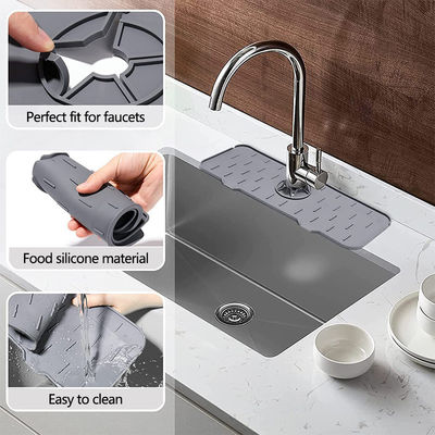 Home Cucina Pelle da tavola Nero Silicone Sink Splash Guard con Disegno Assorbente Acqua