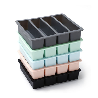 Molticolore 4 griglie Ice Cube Trays Stampi con materiale di silicone alimentare 17*14.3*3.6cm
