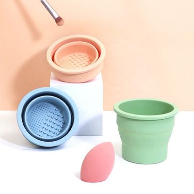 Strumento di pulizia delle uova di bellezza Wellfine Silicone Pieghevole Spazzola Pulizzatore Coppa per la cura della bellezza