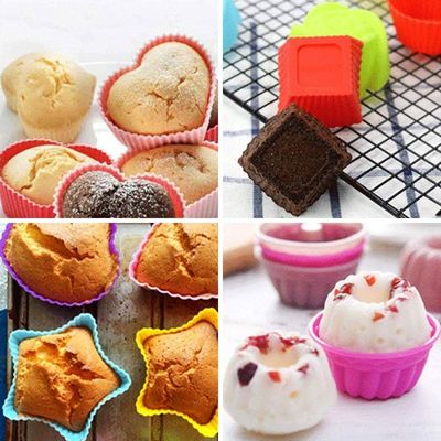 Stampi di pentole di ciambelle in silicone non appiccicoso ideali per la cottura e immagazzinati in varie forme
