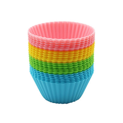 24pcs / 12pcs pacchetto Logo personalizzato accettabile Silicone non appiccicoso Cupcake rivestimenti per la festa