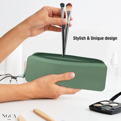 Organizzatore di articoli essenziali per il viaggio Bagno di trucco in silicone da donna di design flessibile impermeabile