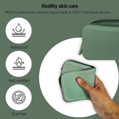 Organizzatore di articoli essenziali per il viaggio Bagno di trucco in silicone da donna di design flessibile impermeabile