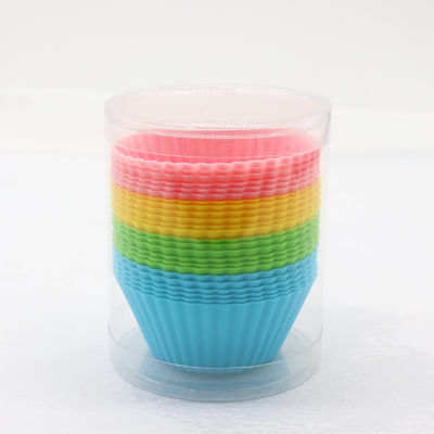 24pcs / 12pcs pacchetto Logo personalizzato accettabile Silicone non appiccicoso Cupcake rivestimenti per la festa
