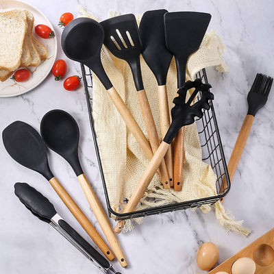 24 pezzi di manico di legno antiaderente di silicone Kitchen Gadget Set con opzioni personalizzate