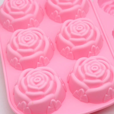 Forma di fiore di rosa Mould di cioccolato per decorazione di torta di silicone Cucina in rosso rosso 3D