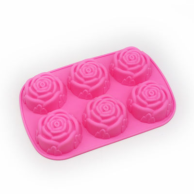 Forma di fiore di rosa Mould di cioccolato per decorazione di torta di silicone Cucina in rosso rosso 3D