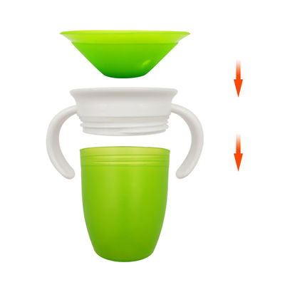 Coppa da bere per bambini piccoli a doppia maniglia rosa silicone a 360 gradi