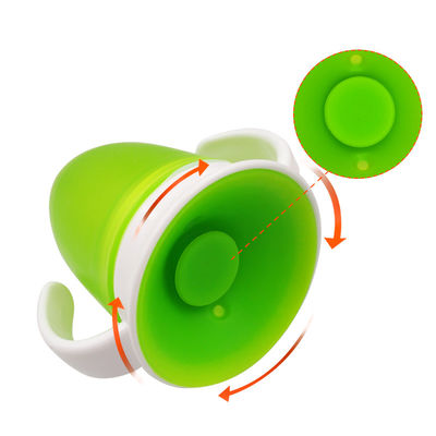 Coppa da bere per bambini piccoli a doppia maniglia rosa silicone a 360 gradi