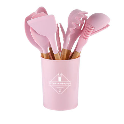 utensili da cucina in silicone con maniglie di legno 12 pezzi utensili da cucina utensili da cucina