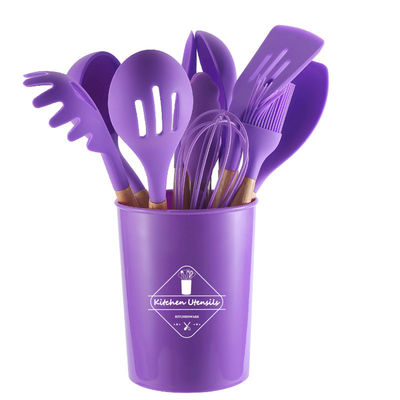 utensili da cucina in silicone con maniglie di legno 12 pezzi utensili da cucina utensili da cucina