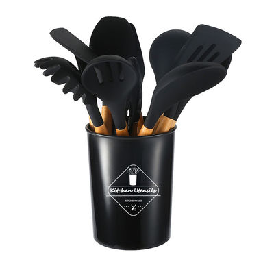 utensili da cucina in silicone con maniglie di legno 12 pezzi utensili da cucina utensili da cucina