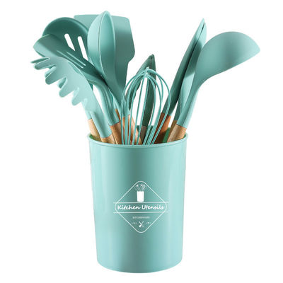 utensili da cucina in silicone con maniglie di legno 12 pezzi utensili da cucina utensili da cucina
