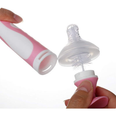 Spazzola per la pulizia delle bottiglie di silicone con detergente per capezzoli per bambini 10.4*2.2 in /26.5*5.8