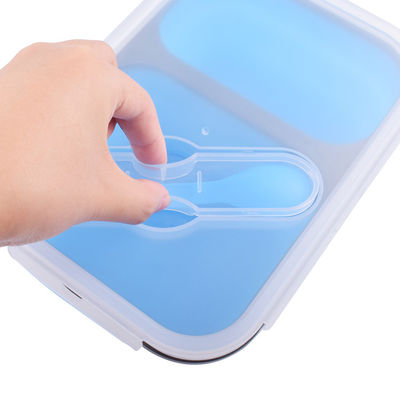 3 Compartimento Bambini Bento a prova di perdite Contenitori riutilizzabili per la conservazione degli alimenti con forchetta
