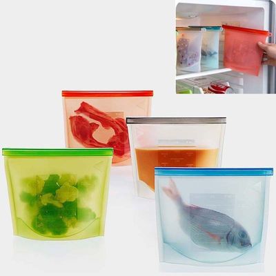 Taschino di stoccaggio riutilizzabile in silicone di tipo tridimensionale di grado alimentare con confezione sicura personalizzata