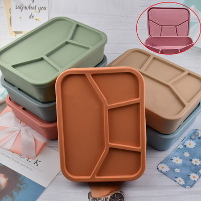 Contenitore pieghevole con coperchio e 4 compartimenti