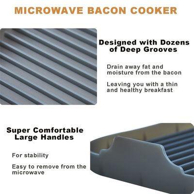 Forno da forno a microonde e forno per cucinare bacon in silicone sostenibile Grigio o personalizzato
